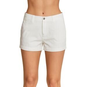 Market & Spruce Chino Shorts Size 16 NWT White Flat Front Cotton Stretch